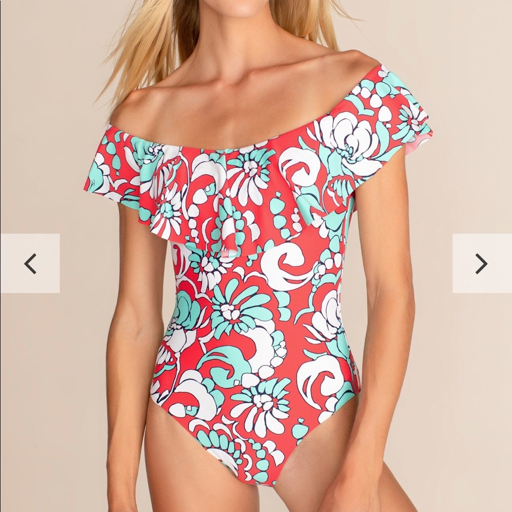 Trina Turk Swim 2021 Garden Bloom Off Shoulder